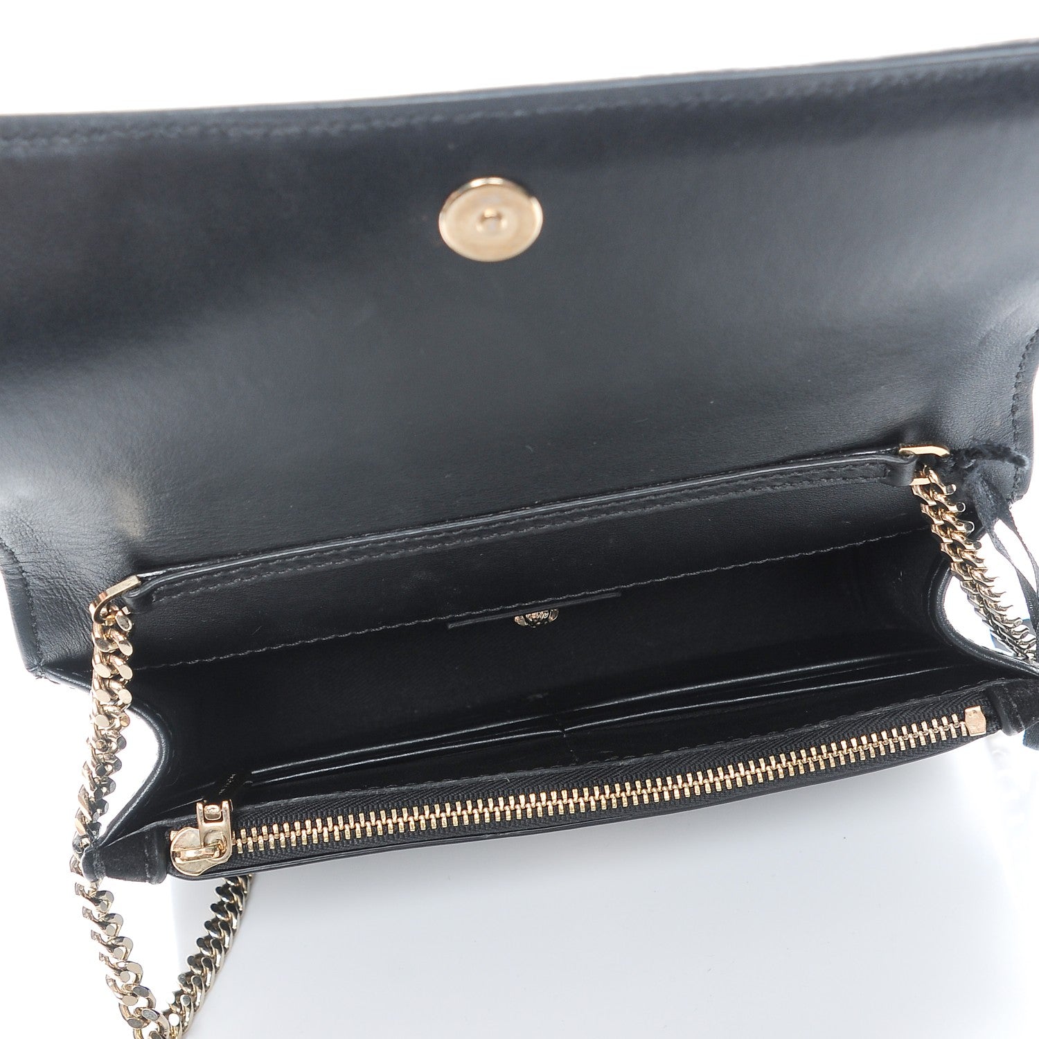 Versace Calfskin Palazzo Crystal Chain Evening Bag Black 5 of 6