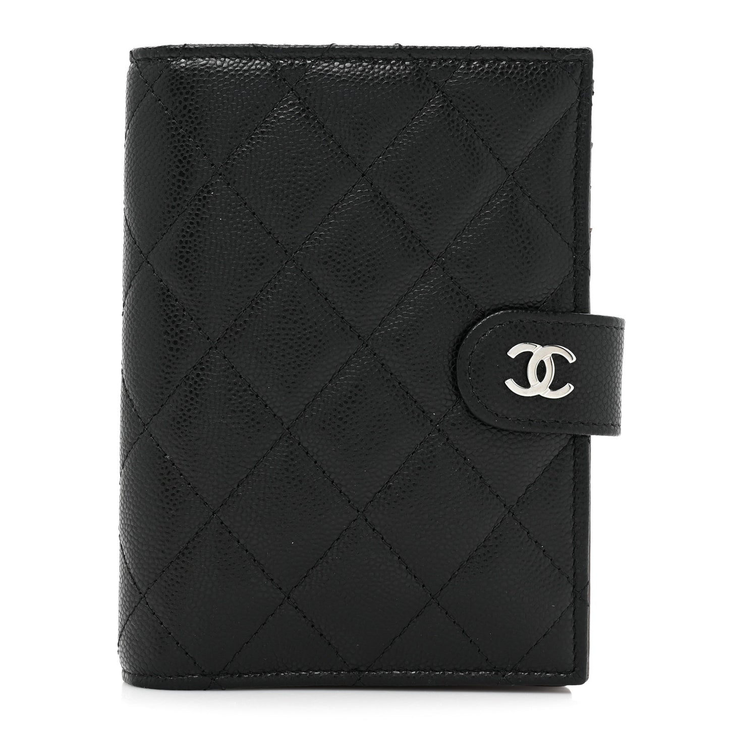 Caviar Quilted Passport Holder Black
