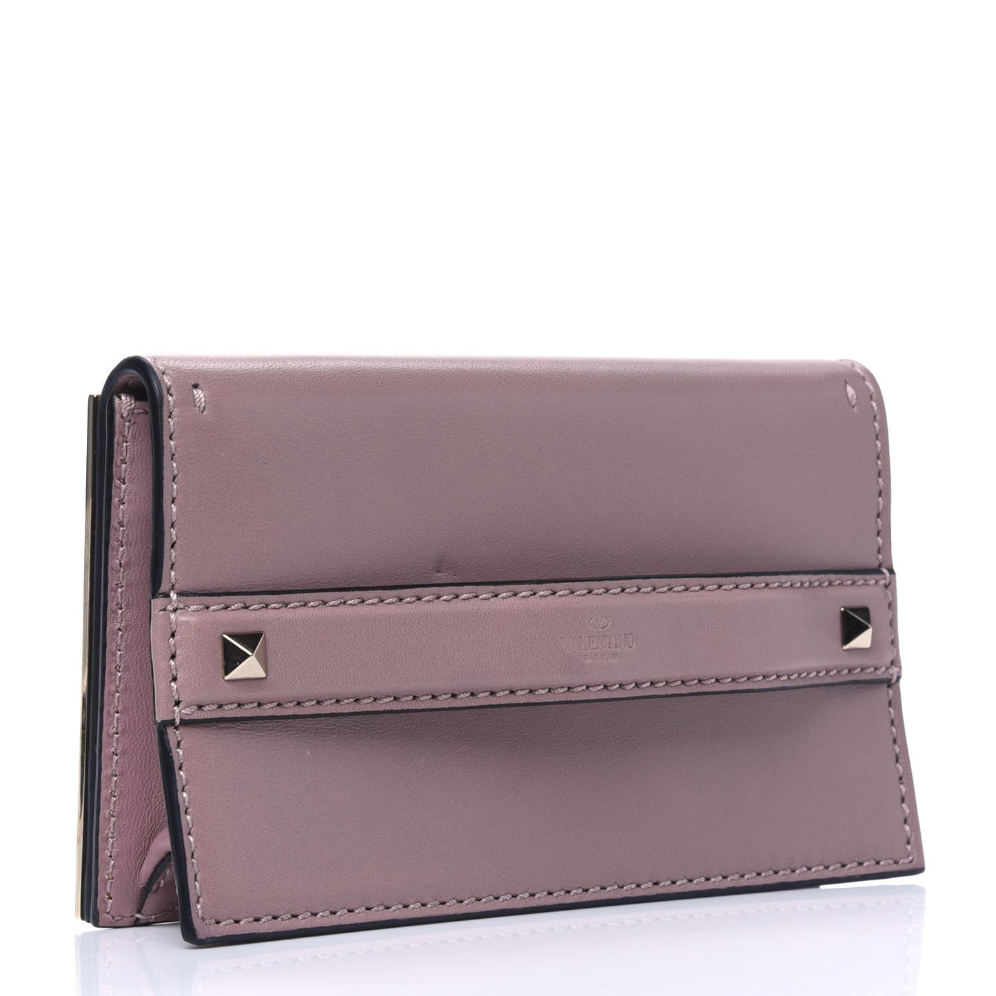 Nappa Enamel Rockstud Floral Clutch Lipstick