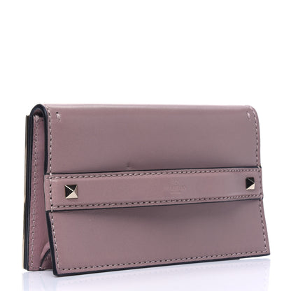 Valentino Garavani Nappa Enamel Rockstud Floral Clutch Lipstick 2 of 5