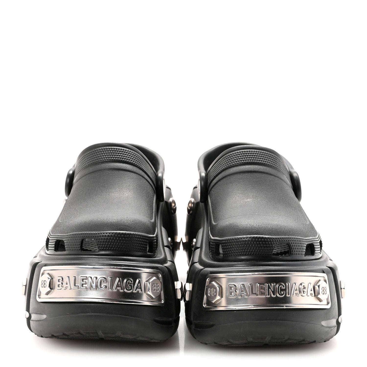 Balenciaga X CROCS Rubber Hardcroc Platform Sandals 39 Black 3 of 8