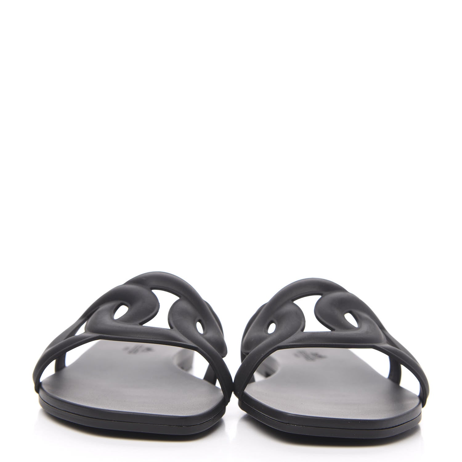 Hermes Rubber Aloha Sandals 36 Black 2 of 8