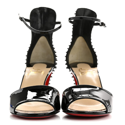 Christian Louboutin Patent Nappa Trezanita 70 Ankle Strap Sandals 37.5 Black 3 of 12