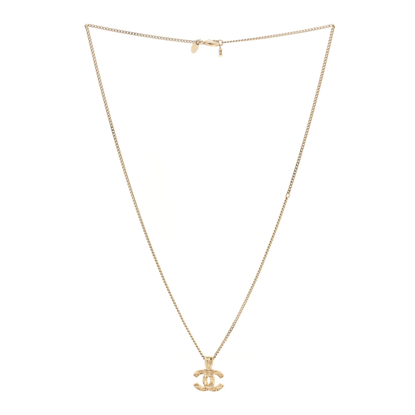 Tweed Effect CC Necklace Gold