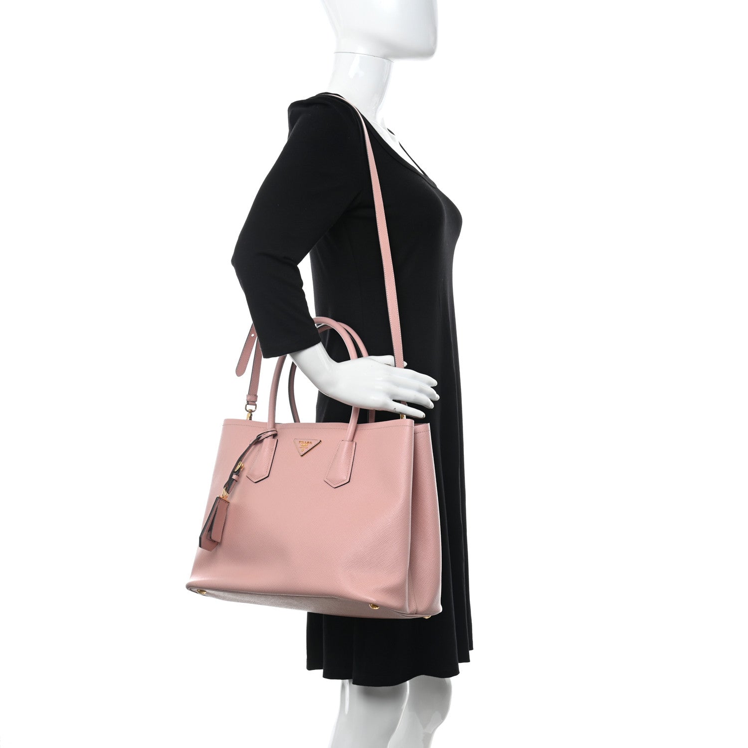 Prada Saffiano Cuir Medium Double Bag Orchidea 2 of 16