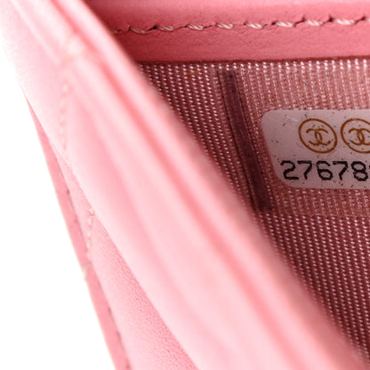 Chanel Lambskin Quilted Large Gusset Flap Wallet Pink 8 of 8