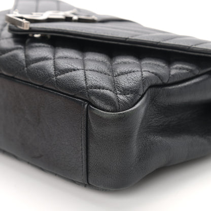 Saint Laurent Sheepskin Tri-Quilt Monogram Medium College Bag Black 10 of 17