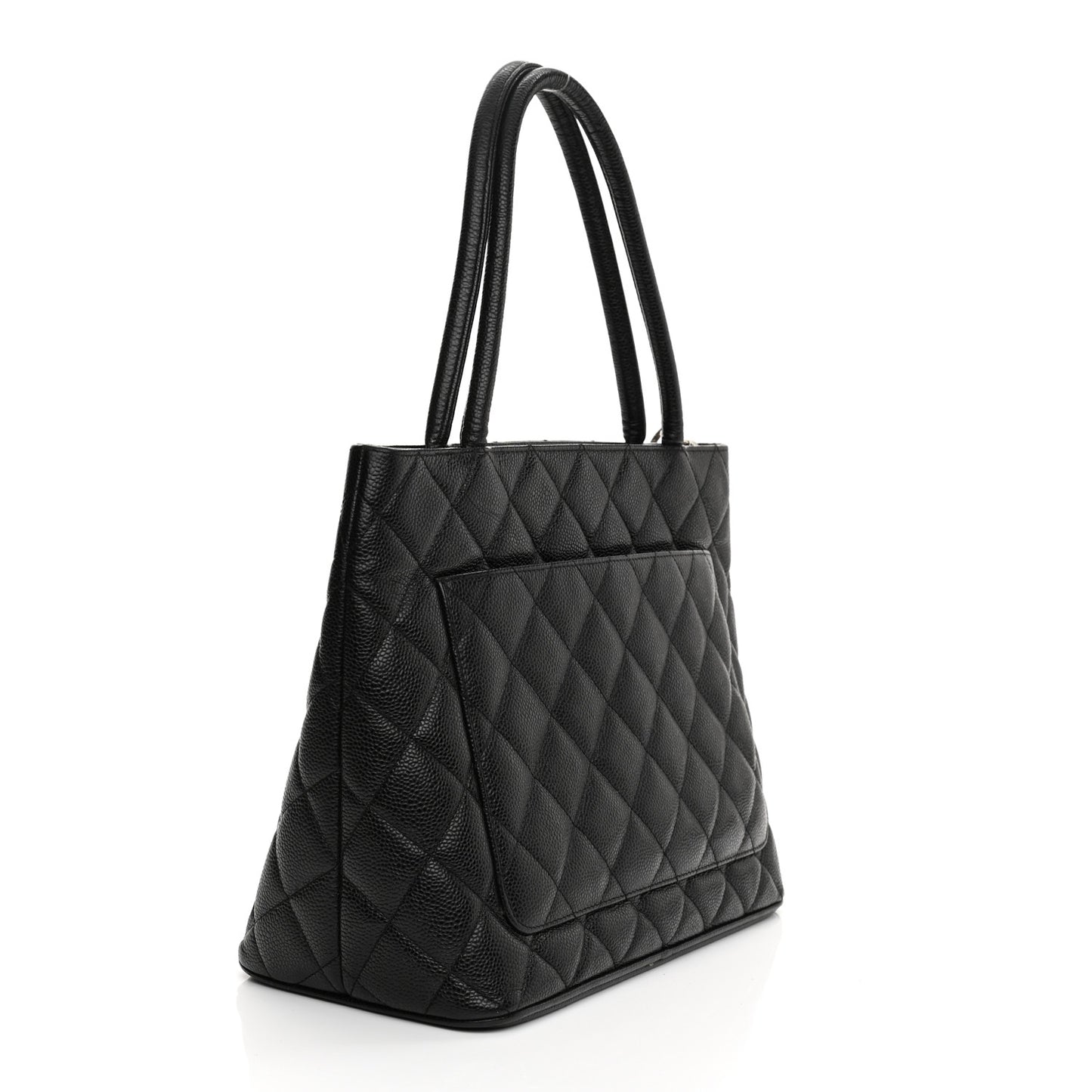 Caviar Quilted Medallion Tote Black