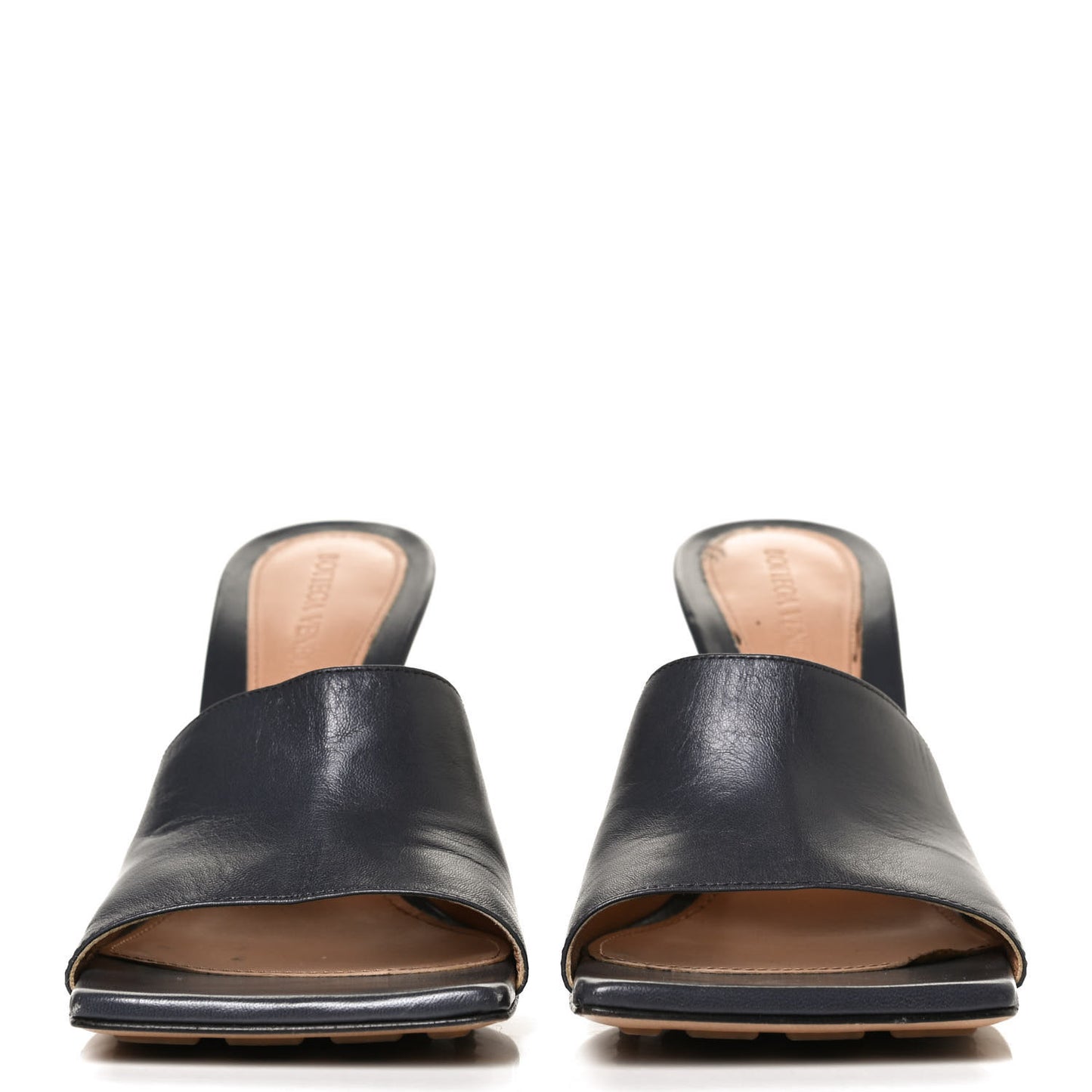 Lambskin Stretch Mule Sandals 38.5 Light Graphite