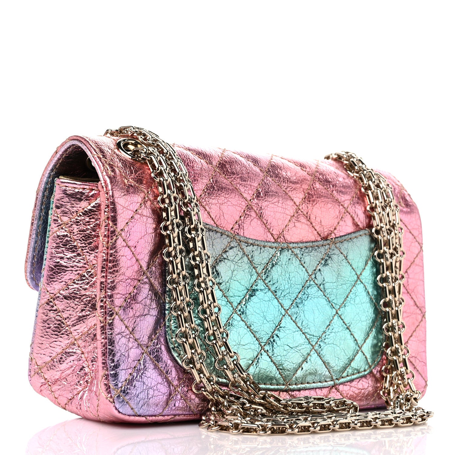 Chanel Metallic Goatskin Quilted Mini 2.55 Reissue Flap Multicolor 3 of 9