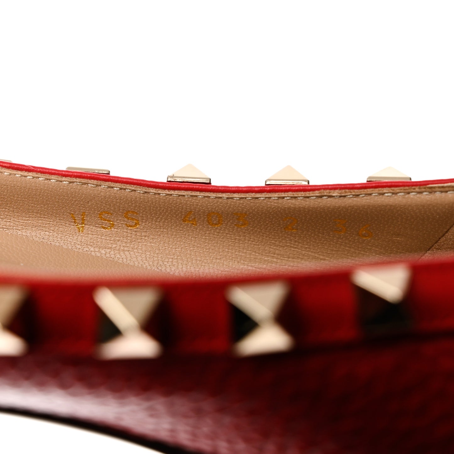 Pebbled Calfskin Rockstud Ballerina Flats 36 Rock Pink
