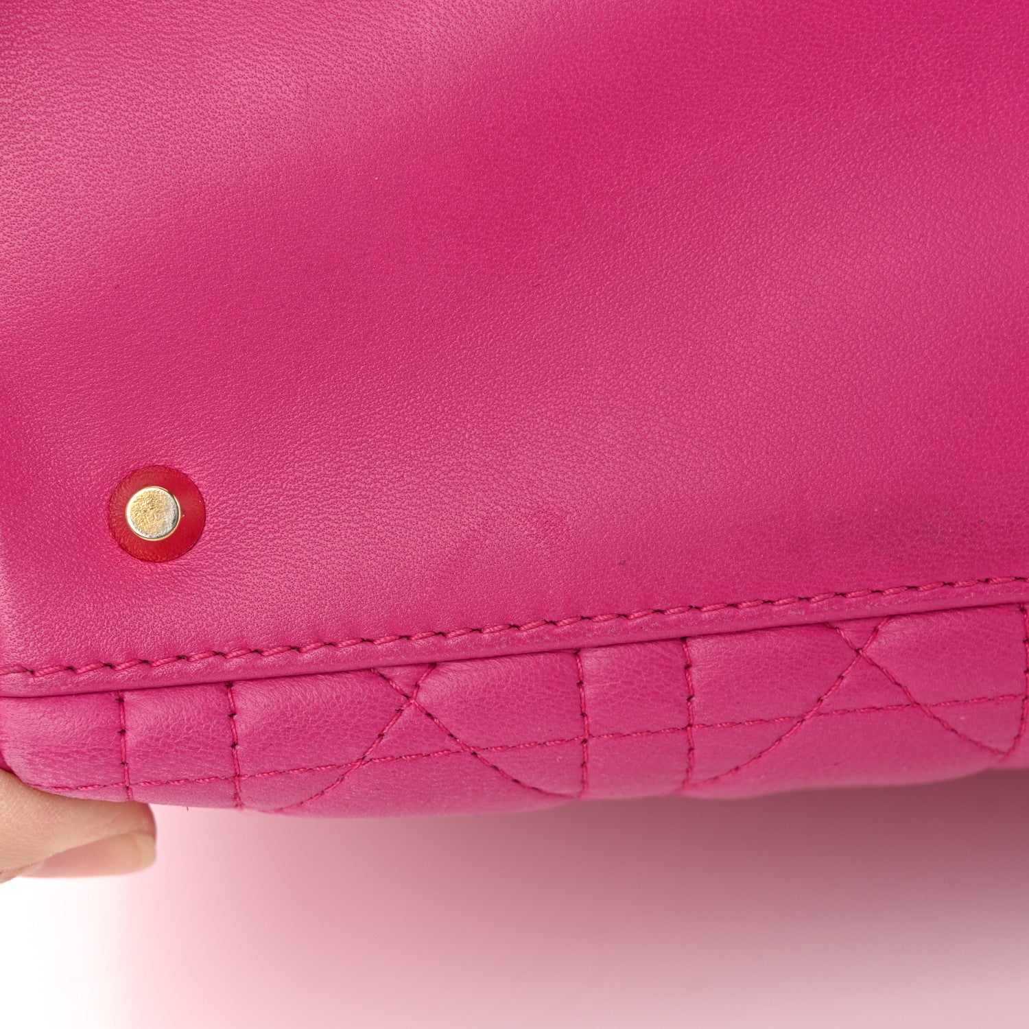 Christian Dior Lambskin Cannage Medium Lady Dior Pink 17 of 30