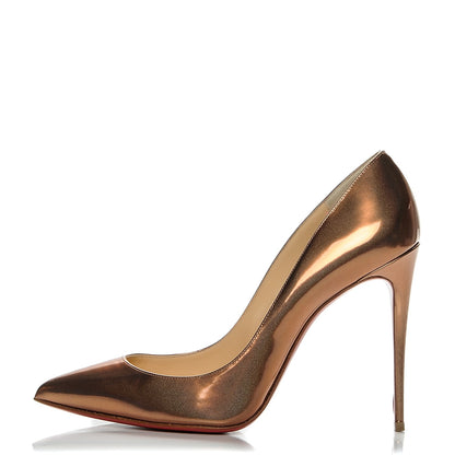 Christian Louboutin Metallic Patent Pigalle Follies 100 Pumps 41 Cappuccino 1 of 8