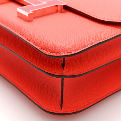 Hermes Epsom Enamel Constance 24 Rose Texas Rouge De Coeur 9 of 9