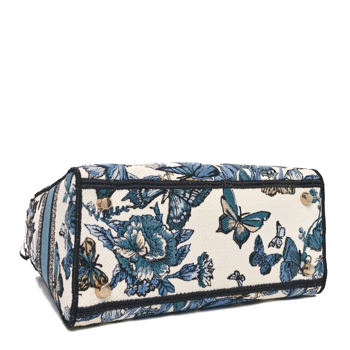 Canvas Toile de Jouy Mexico Embroidered Medium Lady D-Lite White Blue Multicolor