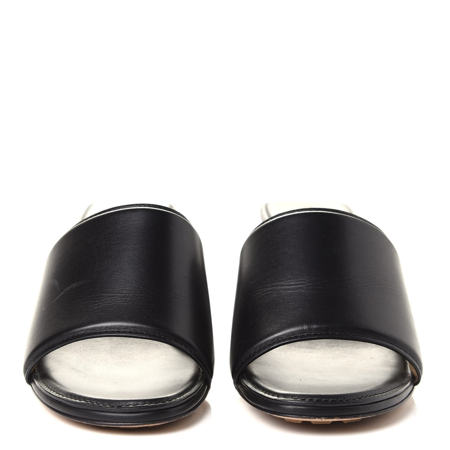 Calfskin Band Mule Sandals 39 Black
