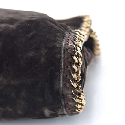 Stella McCartney Metallic Snake Embossed Velvet Falabella Fold Over Tote Brown 10 of 10