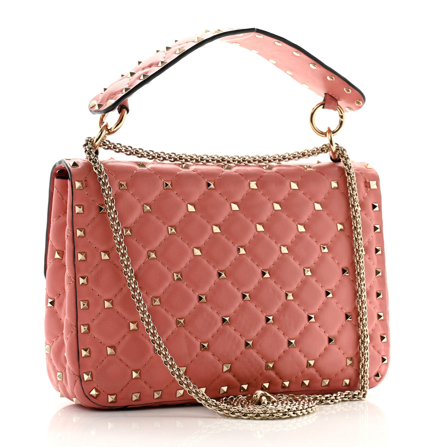 Valentino Garavani Nappa Medium Rockstud Spike Shoulder Bag Paradise Rose 3 of 10