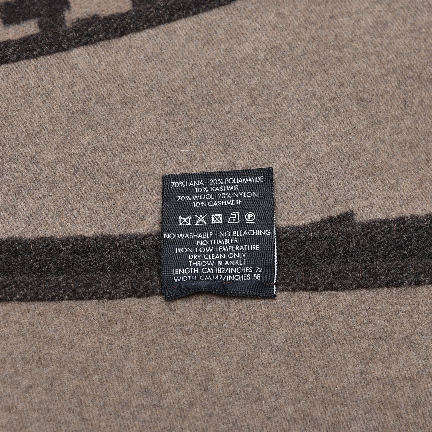 Wool Cashmere GG Monogram Blanket Dark Brown