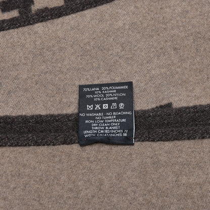 Gucci Wool Cashmere GG Monogram Blanket Dark Brown 4 of 4