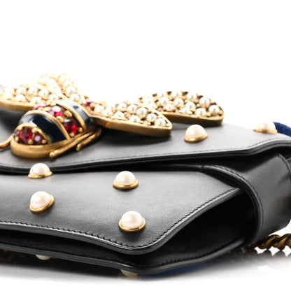 Gucci Nappa Pearl Studded Mini Queen Margaret Broadway Shoulder Bag Black 10 of 10