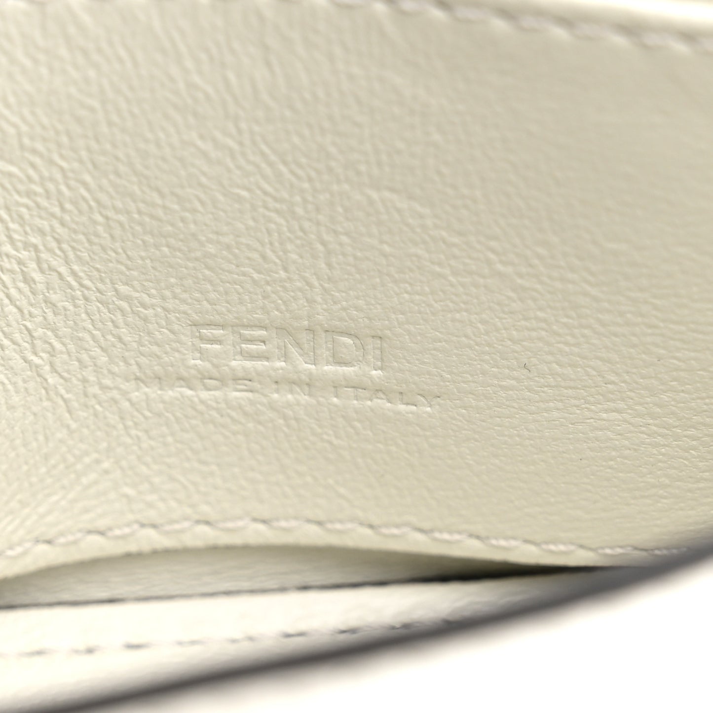 Nappa Matisse FF Embossed Nano Baguette Charm White