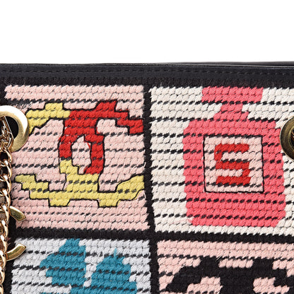 Chanel Needlepoint Precious Symbols Shoulder Bag Black 11 of 11