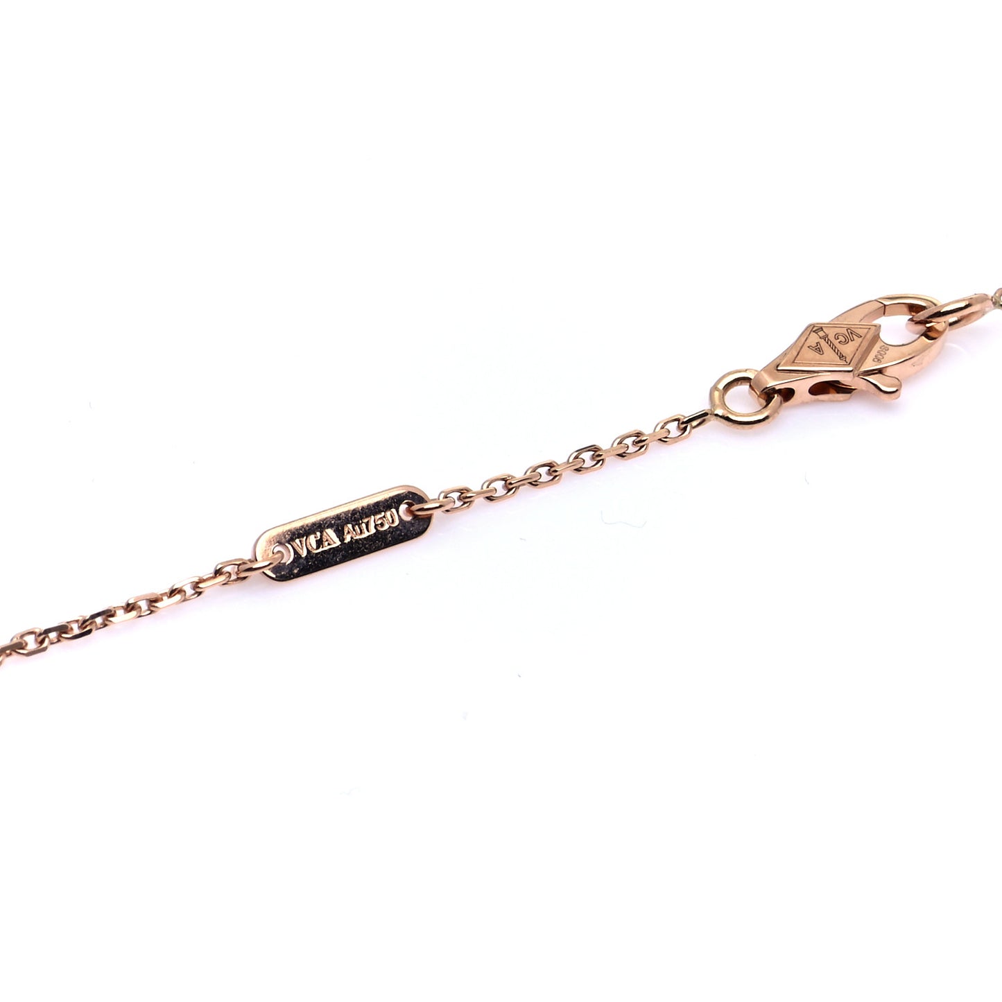 18K Rose Gold Carnelian Sweet Alhambra Pendant Necklace