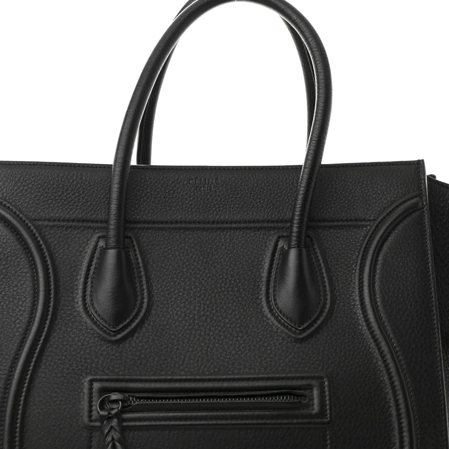 Grained Calfskin Medium Phantom Luggage Black