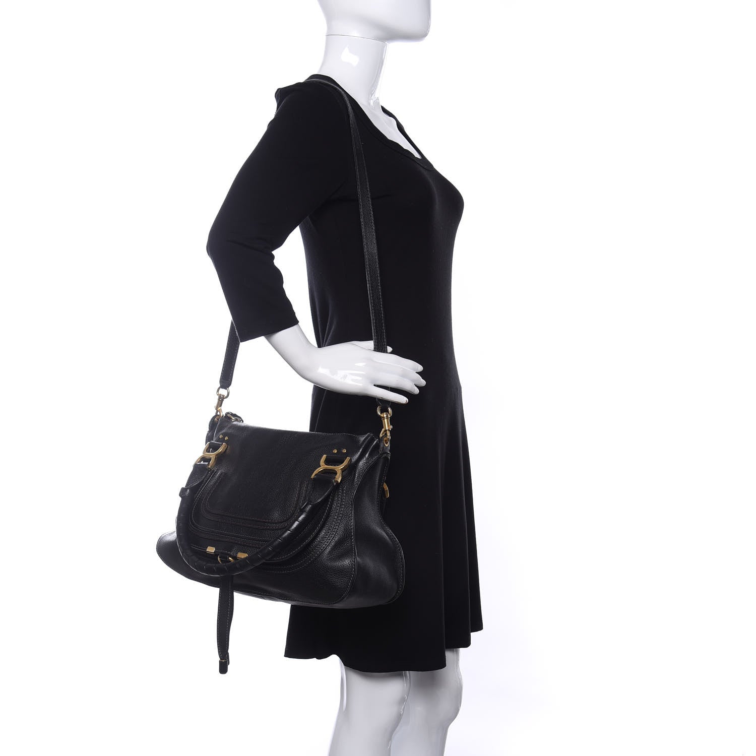 Chloe Calfskin Medium Marcie Satchel Black 2 of 11