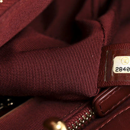 Chanel Velvet Lambskin Quilted Small 31 Shopping Bag Burgundy 7 of 13