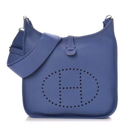 Hermes Taurillon Clemence Evelyne III PM Bleu Agate 1 of 8