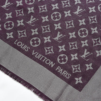Louis Vuitton Silk Lurex Wool Monogram Shine Shawl Amarante 3 of 4