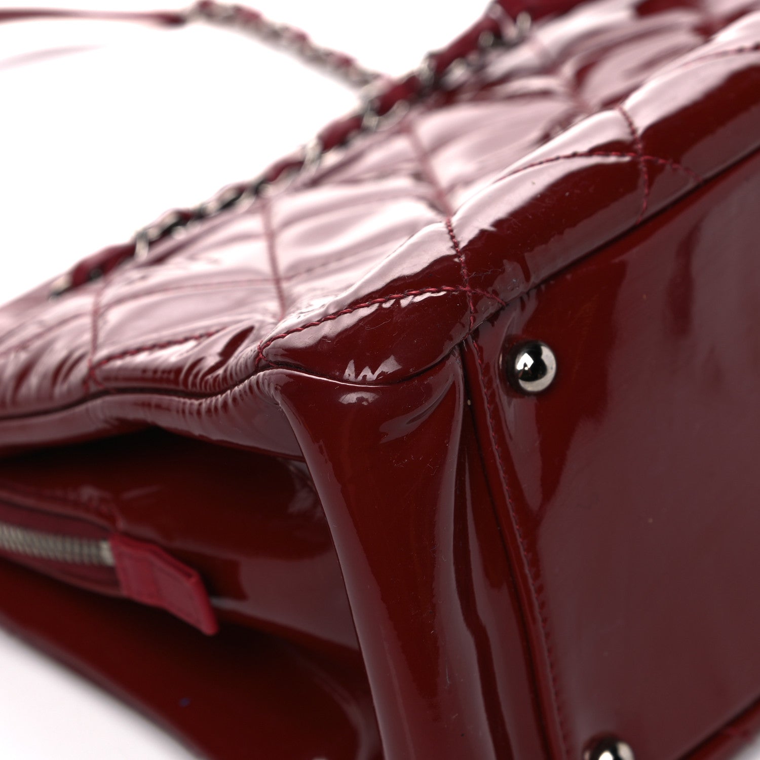 Chanel Patent Quilted Timeless CC Soft Tote Red 16 of 21