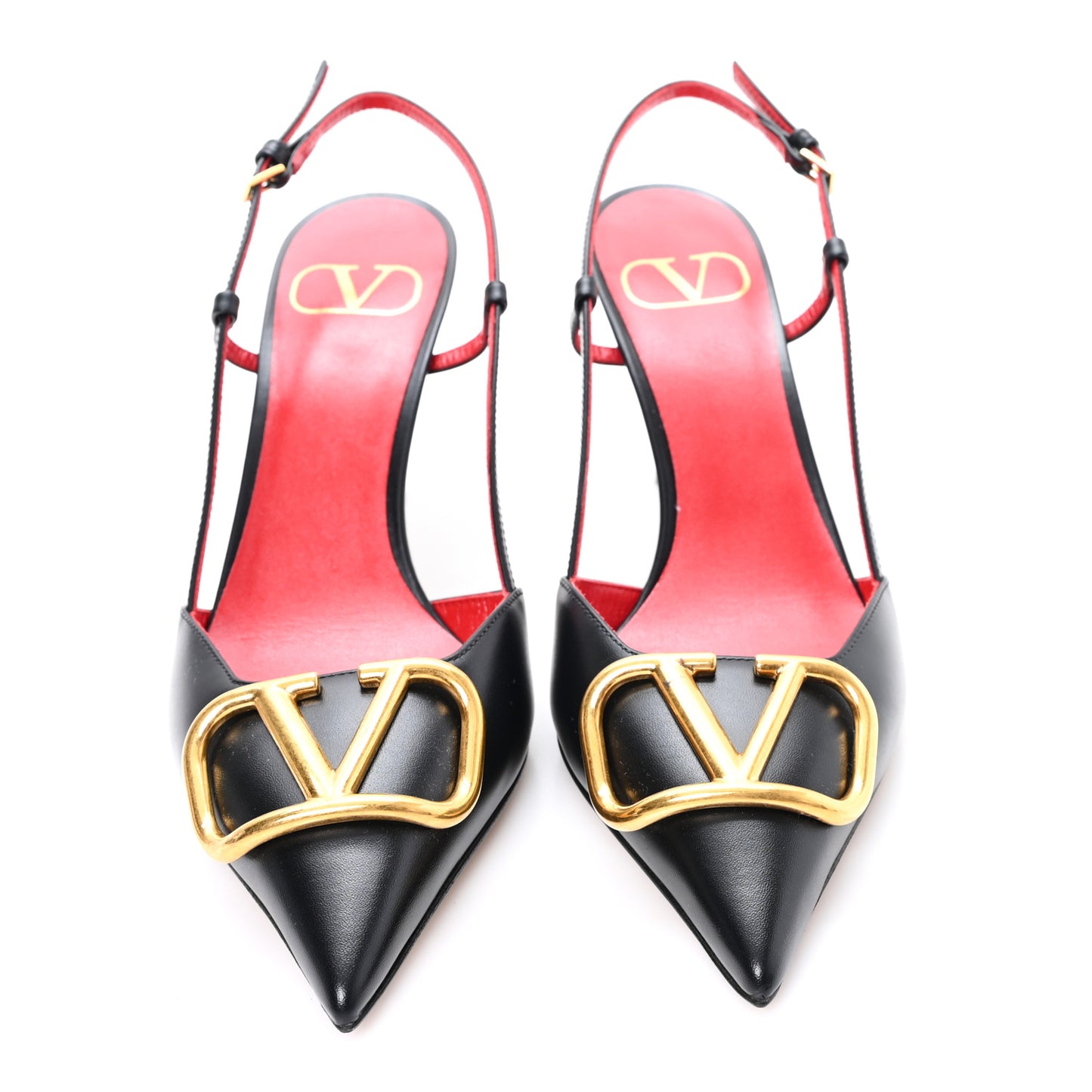 Calfskin Vlogo Slingback 80mm Pumps 37 Black
