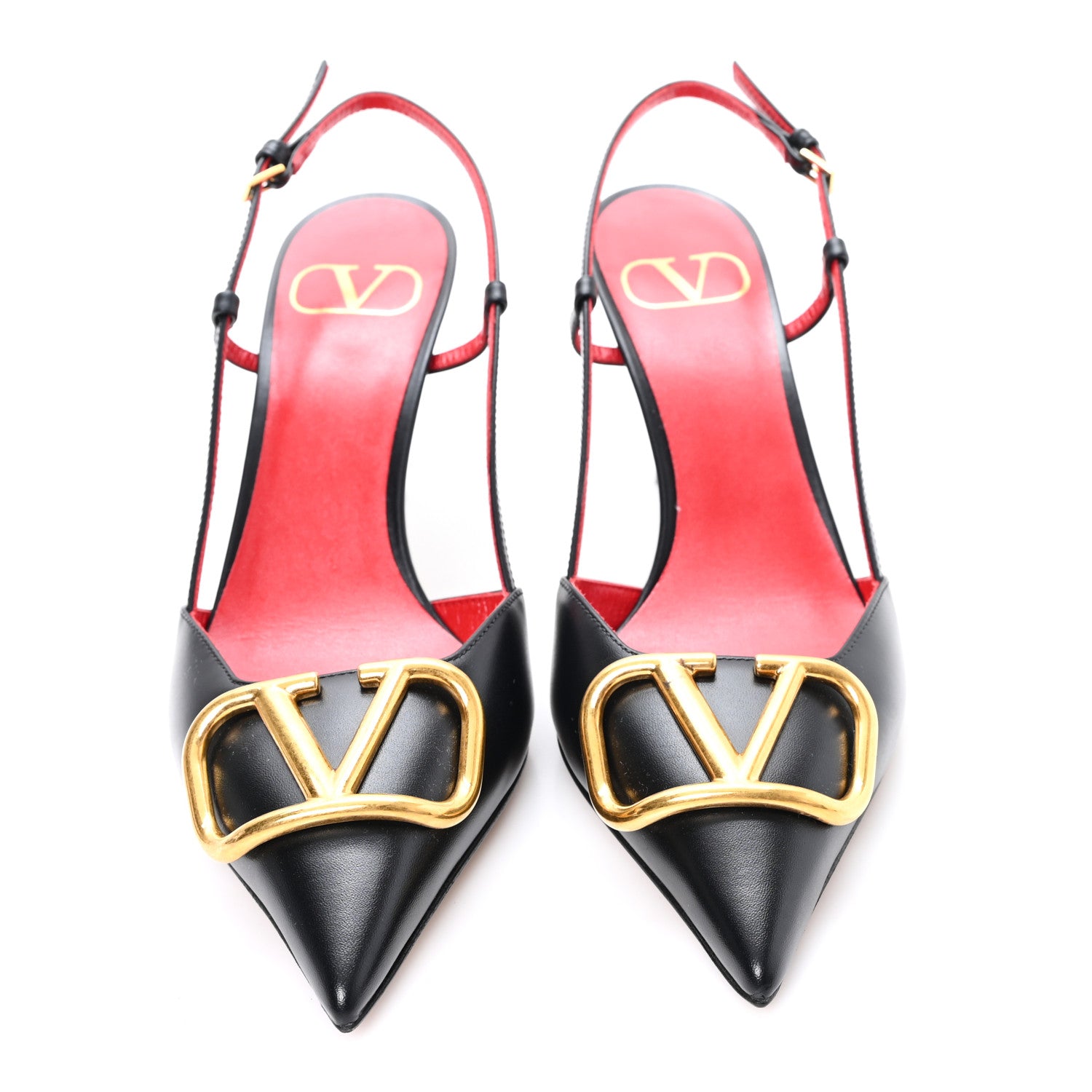 Valentino Garavani Calfskin Vlogo Slingback 80mm Pumps 37 Black 3 of 9