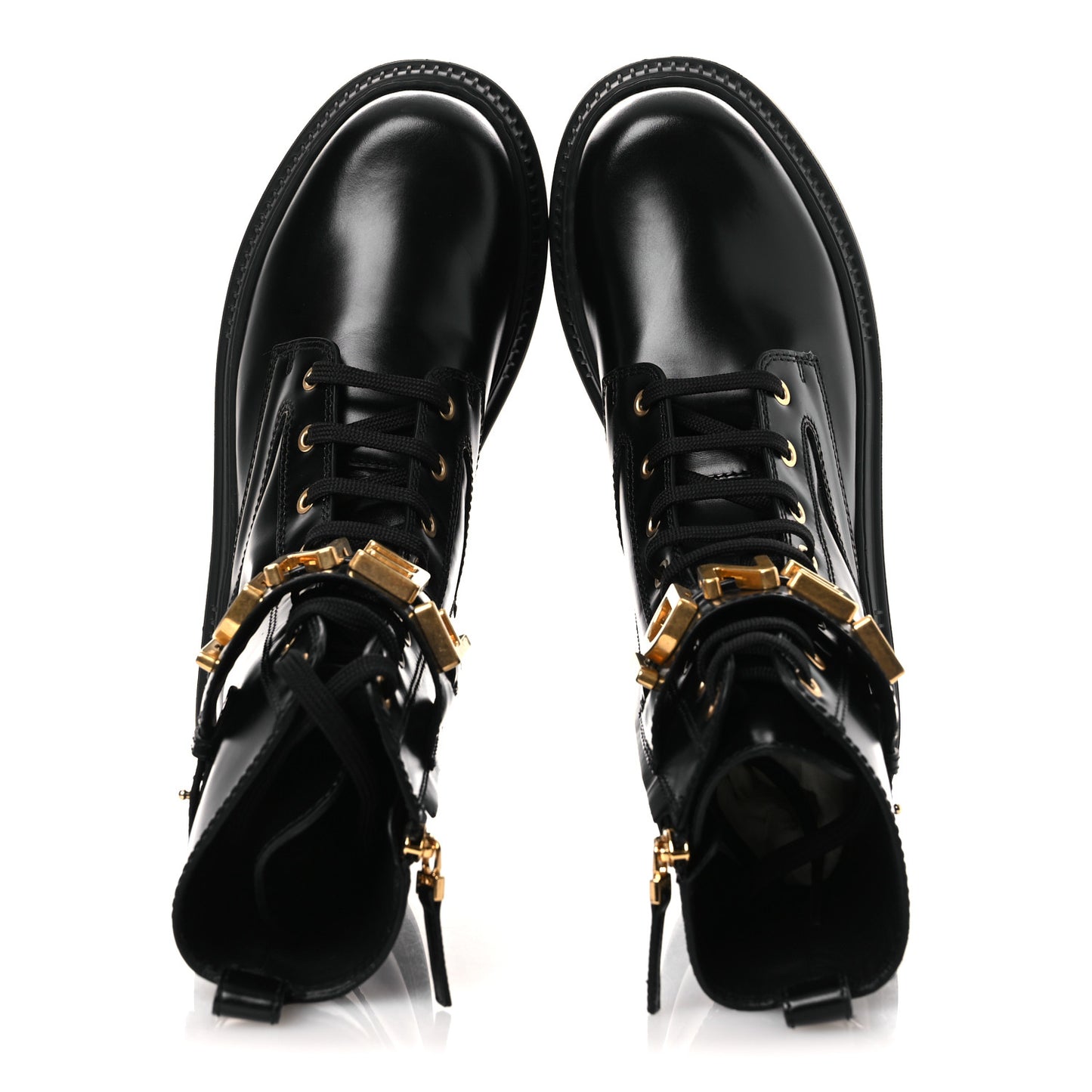 Vitello Abrasivato Fendigraphy 50mm Biker Boots Black 40 Black