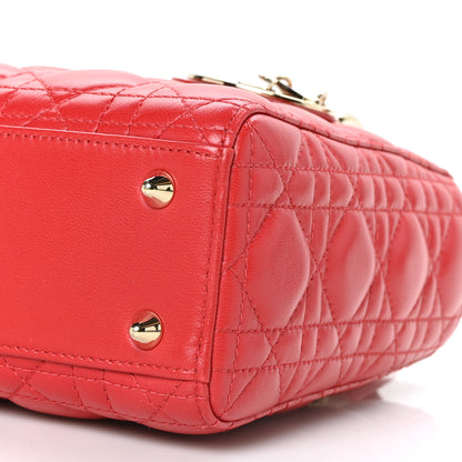 Christian Dior Lambskin Cannage Small Lucky Badges My Lady Dior Red 8 of 9