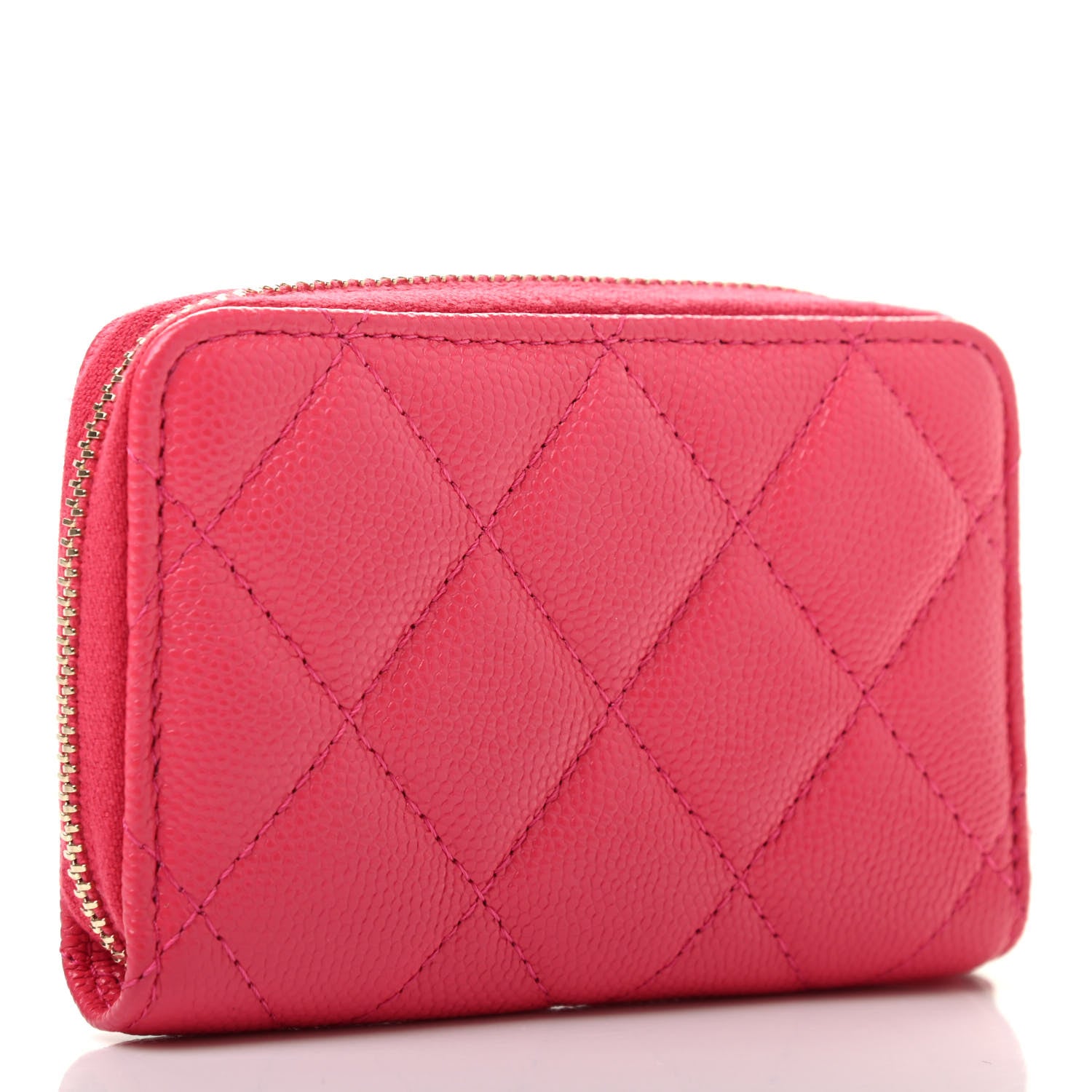 Chanel Caviar Quilted French New Wave Zip Coin Purse Pink 3 of 7
