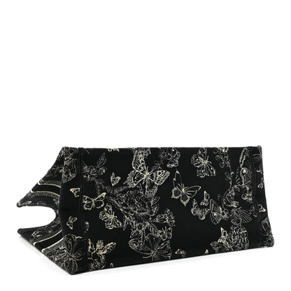 Christian Dior Canvas Embroidered Medium New York Butterfly Book Tote Black 4 of 12