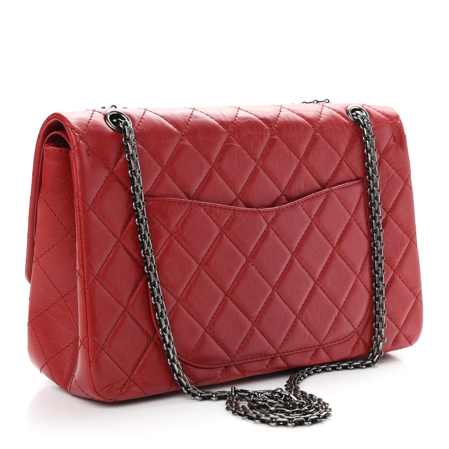 Aged Calfskin Quilted 2.55 Reissue 227 Flap Red