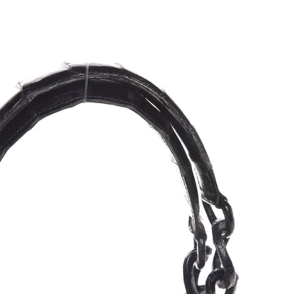 Nancy Gonzalez Glossy Crocodile Chain Tote Black 11 of 15