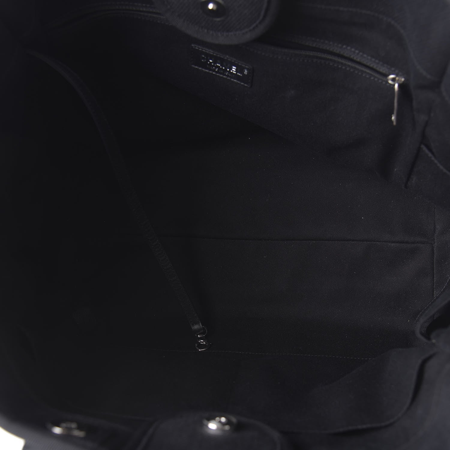 Chanel Canvas Pearl Medium Deauville Tote Black 7 of 11