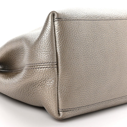 Gucci Metallic Pebbled Calfskin Medium Soho Chain Shoulder Bag Golden Beige 8 of 9