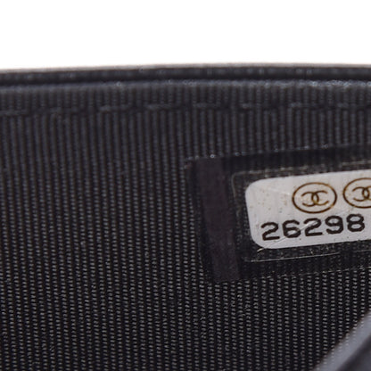 Chanel Calfskin Crystal Studded Chevron Boy Wallet On Chain WOC Black 10 of 17