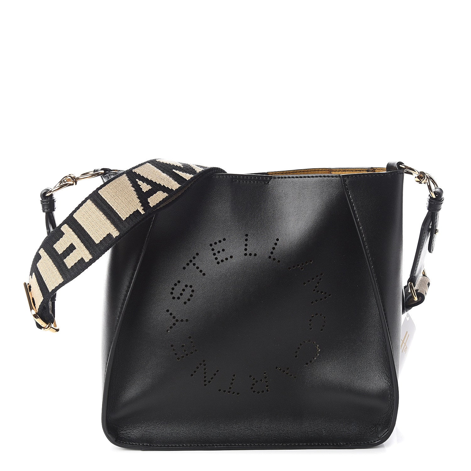 Stella McCartney Eco Alter Nappa Perforated Logo Mini Crossbody Black 1 of 8