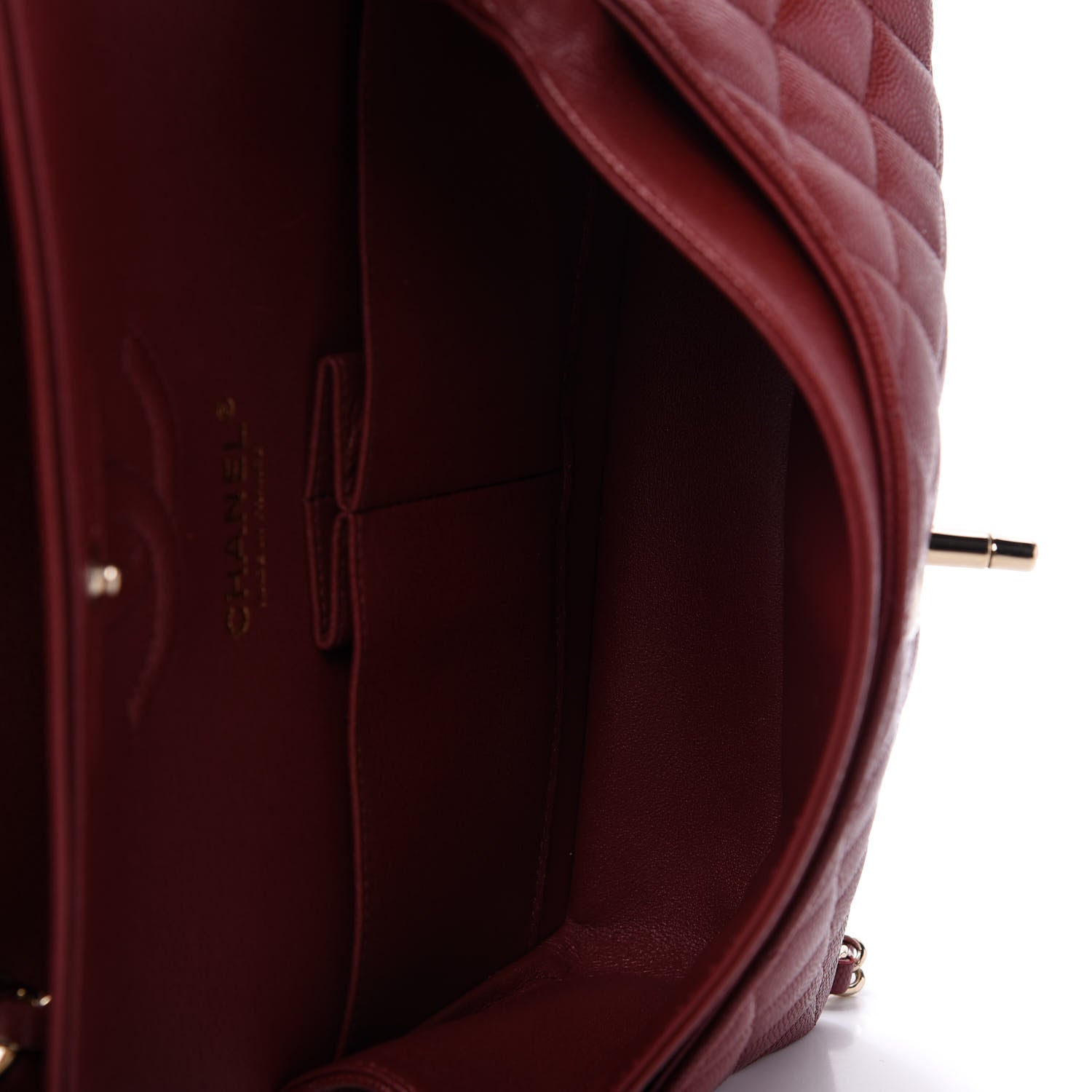 Chanel Caviar Quilted Small Double Flap Dark Red 5 of 10