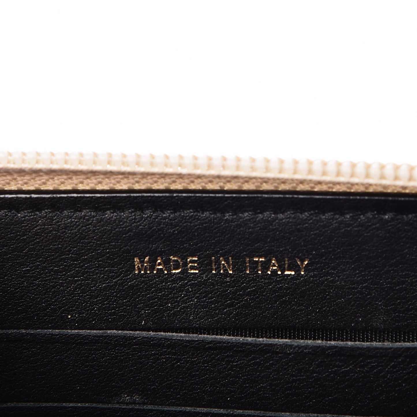 Lambskin Boy Zip Around Wallet Black Gold