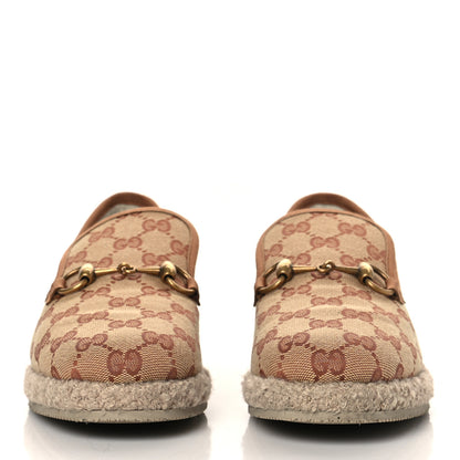 Gucci GG Monogram Womens Fria Horsebit Loafers 36.5 Beige Ruggine 2 of 9