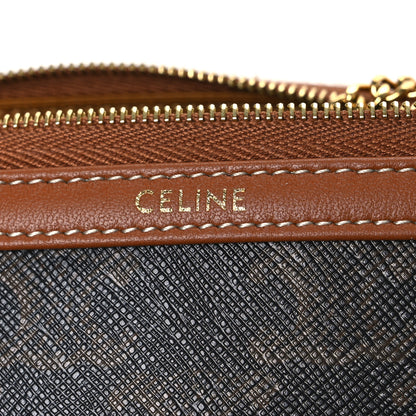 Celine Triomphe Canvas Lambskin Clutch On Chain Tan 6 of 11